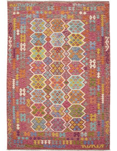 Tappeto Kilim Afghanistan 201x294 Magenta Fucsi
