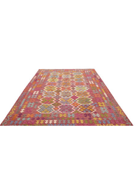 Tappeto Kilim Afghanistan 201x294 Magenta Fucsi