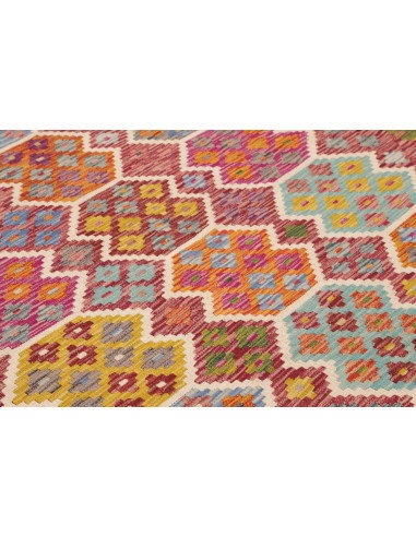 Tappeto Kilim Afghanistan 201x294 Magenta Fucsi