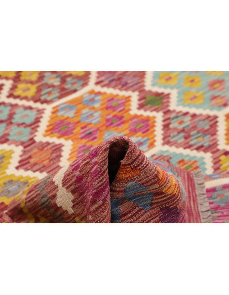 Tappeto Kilim Afghanistan 201x294 Magenta Fucsi