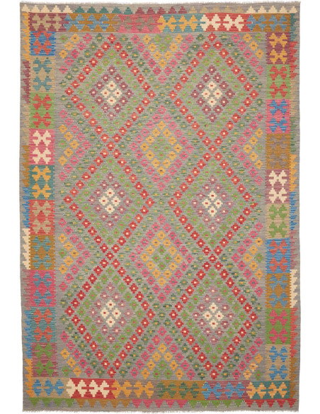 Rug Kilim Afghanistan 202x298 Grey Green Multic