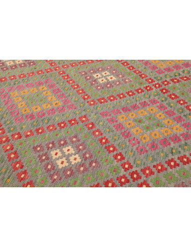 Tappeto Kilim Afghanistan 202x298 Grigio Verde