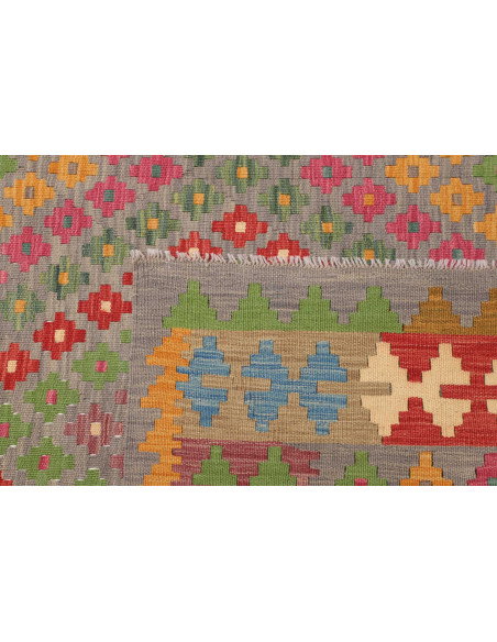 Tappeto Kilim Afghanistan 202x298 Grigio Verde