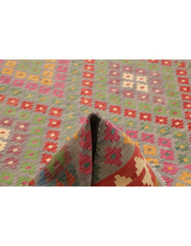 Tappeto Kilim Afghanistan 202x298 Grigio Verde
