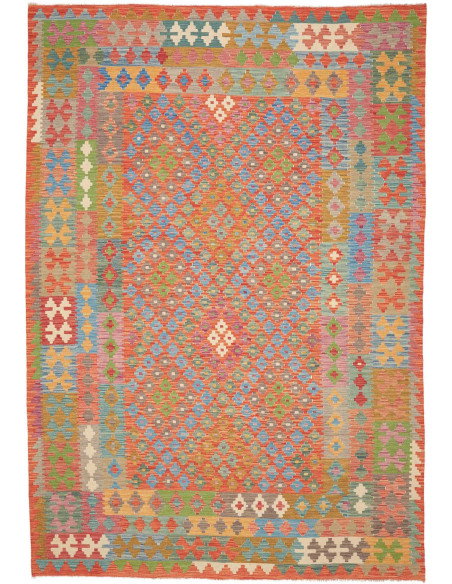Tappeto Kilim Afghanistan 203x291 Arancio Terra