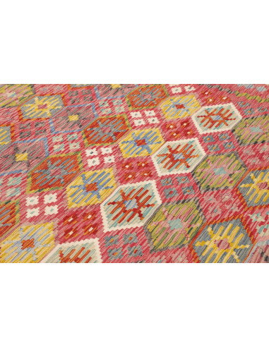 Tappeto Kilim Afghanistan 203x298 Rosa Corallo