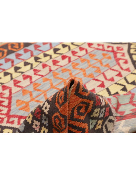 Tappeto Kilim Afghanistan 201x290 Marrone Scuro