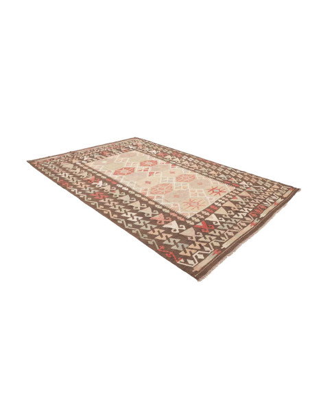Tappeto Kilim Afghanistan 204x292 Marrone Scuro