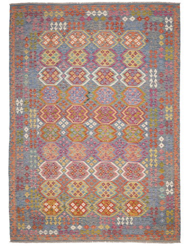 Tappeto Kilim Afghanistan 247x351 Blu Grigio Ar