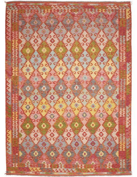 Tappeto Kilim Afghanistan 248x345 Rosso Arancio
