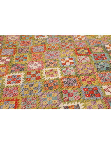 Tappeto Kilim Afghanistan 249x338 Verde Oliva A