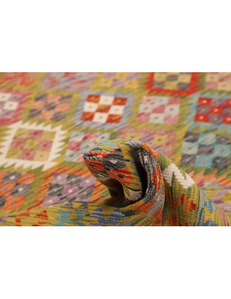 Tappeto Kilim Afghanistan 249x338 Verde Oliva A