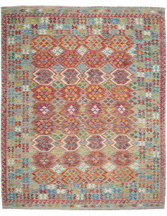 Rug Kilim Afghanistan 251x304 Aqua Blue Red Ora