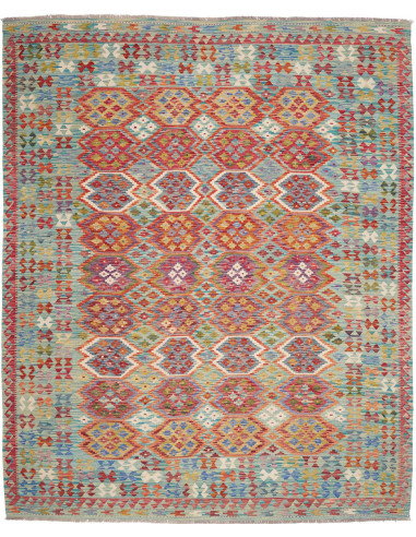 Tappeto Kilim Afghanistan 251x304 Blu Acqua Ros