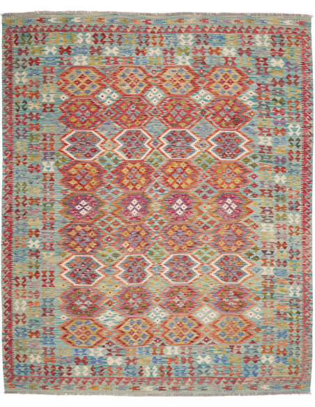 Rug Kilim Afghanistan 251x304 Aqua Blue Red Ora
