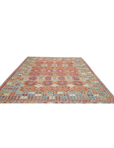 Rug Kilim Afghanistan 251x304 Aqua Blue Red Ora