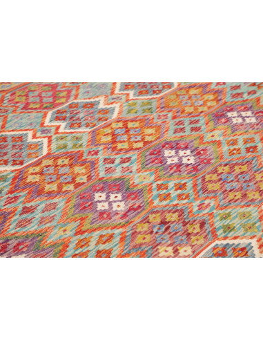Tappeto Kilim Afghanistan 251x304 Blu Acqua Ros