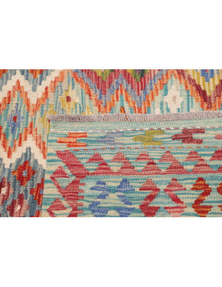 Rug Kilim Afghanistan 251x304 Aqua Blue Red Ora