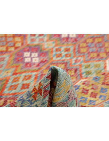 Rug Kilim Afghanistan 251x304 Aqua Blue Red Ora