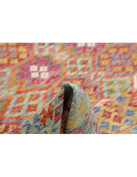 Tappeto Kilim Afghanistan 251x304 Blu Acqua Ros
