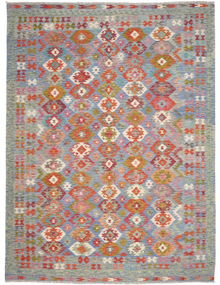 Tappeto Kilim Afghanistan 252x338 Blu Cielo Mul