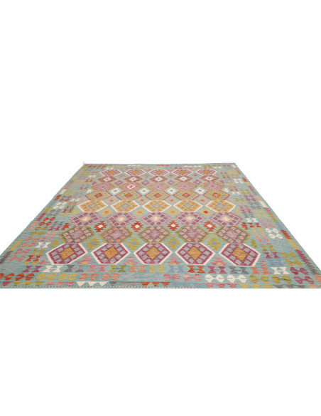 Tappeto Kilim Afghanistan 252x296 Turchese Rosa