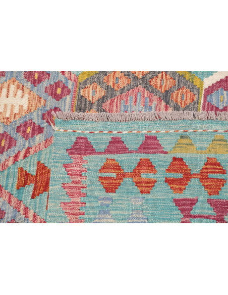 Tappeto Kilim Afghanistan 252x296 Turchese Rosa