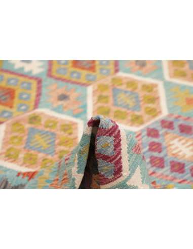 Tappeto Kilim Afghanistan 252x296 Turchese Rosa