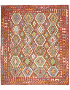 Tappeto Kilim Afghanistan 253x294 Rosso Arancio
