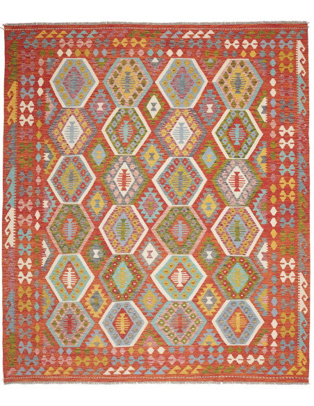 Tappeto Kilim Afghanistan 253x294 Rosso Arancio