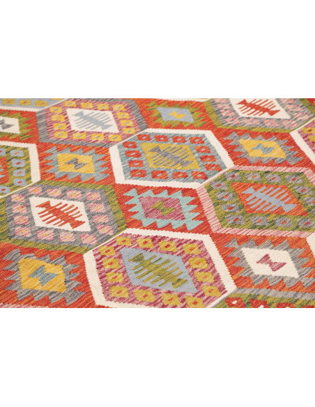 Tappeto Kilim Afghanistan 253x294 Rosso Arancio