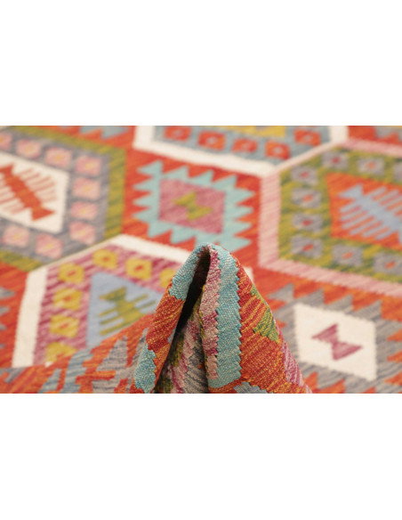 Tappeto Kilim Afghanistan 253x294 Rosso Arancio