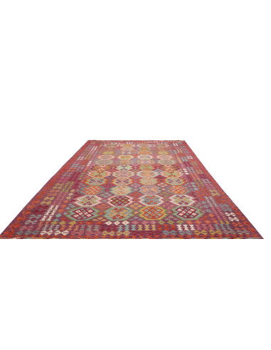 Rug Kilim Afghanistan 254x346 Burgundy Aqua Gre