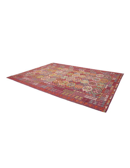 Rug Kilim Afghanistan 254x346 Burgundy Aqua Gre