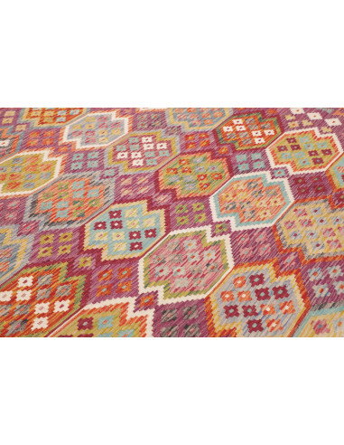 Rug Kilim Afghanistan 254x346 Burgundy Aqua Gre