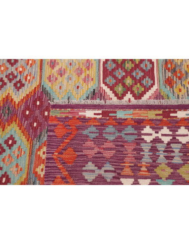 Rug Kilim Afghanistan 254x346 Burgundy Aqua Gre