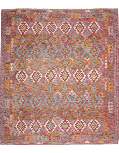 Rug Kilim Afghanistan 255x296 Burgundy Red Turq