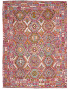 Tappeto Kilim Afghanistan 255x345 Fucsia Aranci