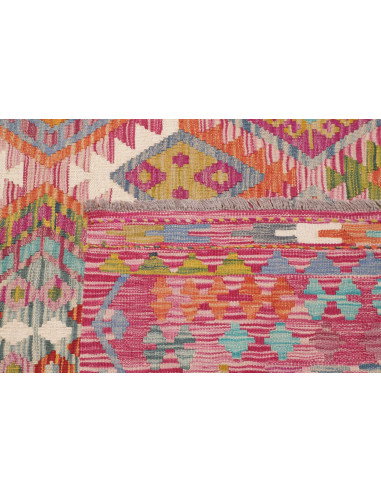 Rug Kilim Afghanistan 255x345 Fuchsia Orange Bl