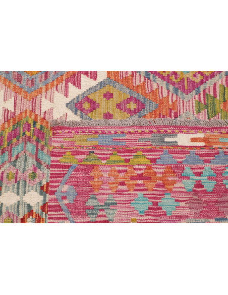 Tappeto Kilim Afghanistan 255x345 Fucsia Aranci