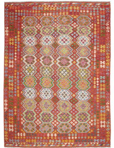 Tappeto Kilim Afghanistan 256x350 Rosso Terraco