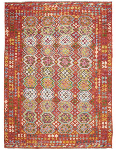 Tappeto Kilim Afghanistan 256x350 Rosso Terraco