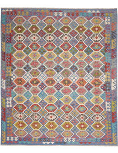 Rug Kilim Afghanistan 256x299 Sky Blue Multicol