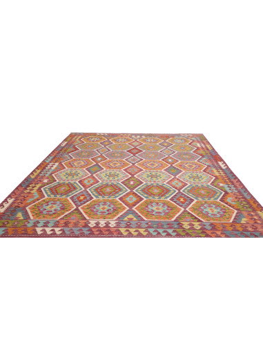 Tappeto Kilim Afghanistan 257x297 Rosso Bordeau
