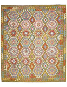 Tappeto Kilim Afghanistan 257x295 Verde Oliva T