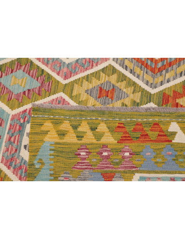 Tappeto Kilim Afghanistan 257x295 Verde Oliva T