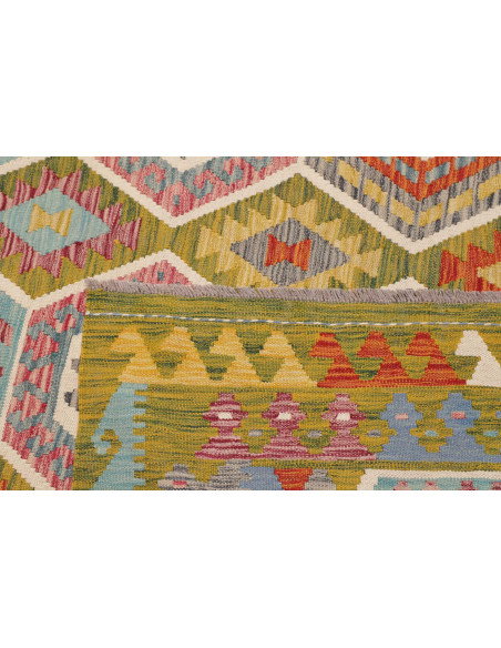 Tappeto Kilim Afghanistan 257x295 Verde Oliva T