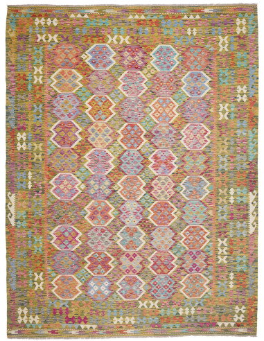Tappeto Kilim Afghanistan 262x345 Verde Oliva L