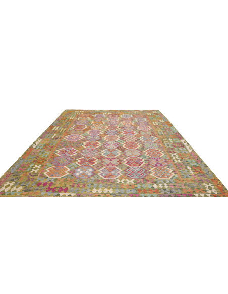 Rug Kilim Afghanistan 262x345 Olive Green Lilac
