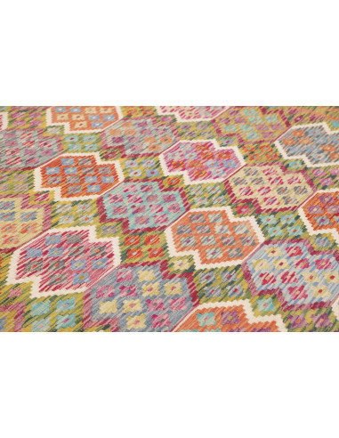 Rug Kilim Afghanistan 262x345 Olive Green Lilac